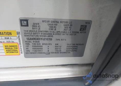 2015 Buick Enclave Premium z USA, uszkodzony, nr VIN 5GAKRCKD7FJ216769